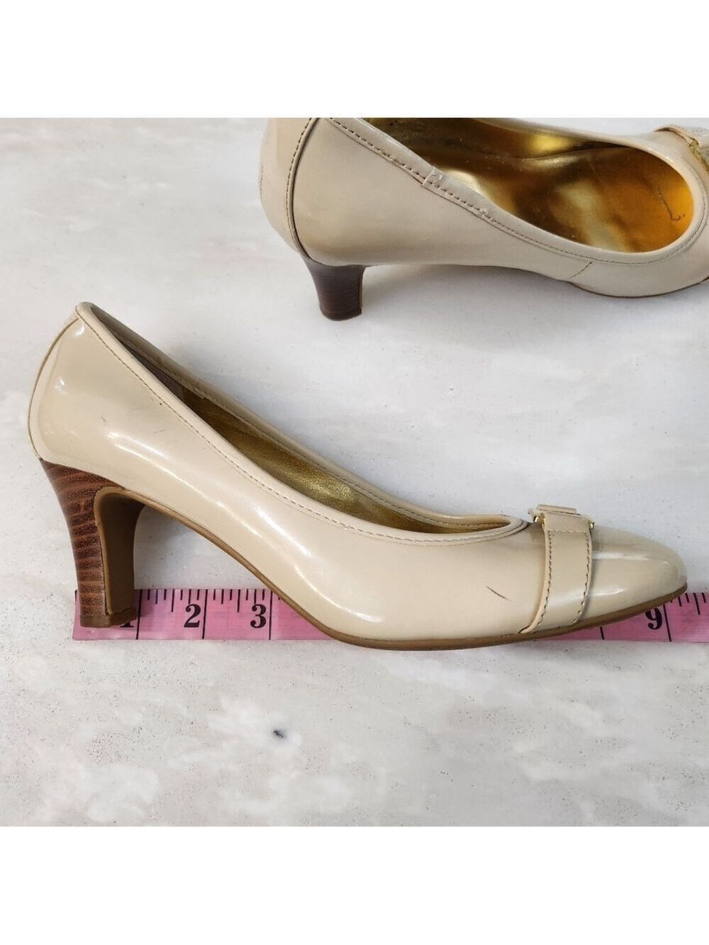 Ralph Lauren  Cream Patent Leather Shoes - Picture 7 of 10